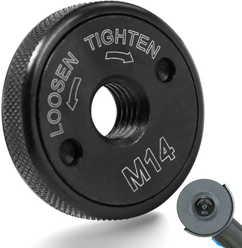 Ecrou de Serrage Rapide M14 Meuleuse Accessoires de Meuleuses Angulaires pour Toutes Les Meuleuses D'angle D'AEG, Black & Decker, Dewalt, Flex, Hitachi, Metabo, Makita, etc (1 écrous de serrage), noir