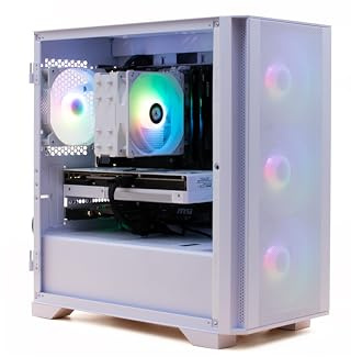 MW Gaming PC AMD Luna 6 White • Ryzen 5 5600X • RTX 5060 OC 8GB DDR6 • B550 Motherboard • 16GB 3200MHz • 1TB NVME SSD • M100R White ARGB Gaming PC Desktop Computer Tower • 1200 Mbps WiFi • Windows 11