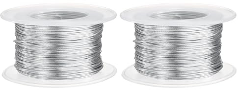 QUARKZMAN 2 Stück 20 Gauge Basteldraht Aluminiumdraht 0,8mm x 30m (D x L) Flexibler Biegsamer Metall Schmuckdraht Blumendraht für Schmuckherstellung Modellieren Basteln DIY, Hell Silber