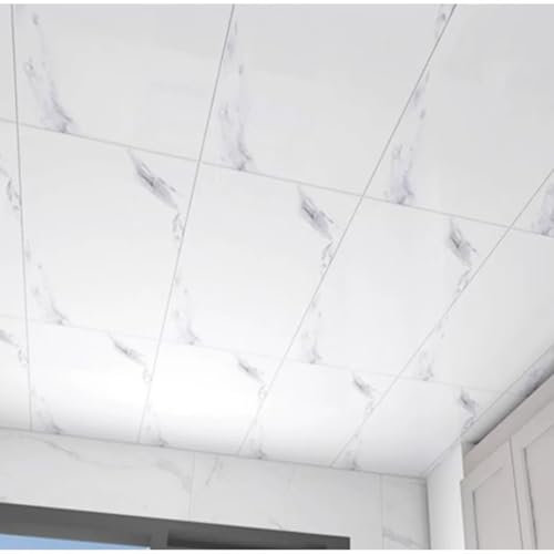 Dalle de plafond Panneaux De Revêtement De Plafond 30 X 60 Cm / 40 X 80 Cm, Revêtement Mural De Douche Autocollant Et Imperméable Pour Camping-car Et Cuisine.(30x60cm,85 pcs)