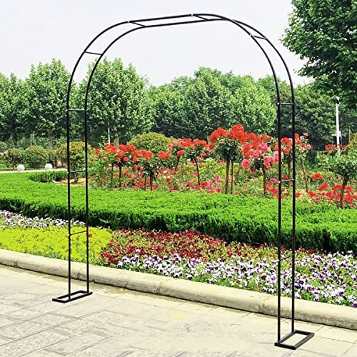 Schwarzer Metall-Gartenbogen für Kletterpflanzen – Spalier-Pergola für Hochzeit, Laube, Rose & Weinrebe, Stützregal, Outdoor-Hinterhof-Dekoration (B 240 x H 220 cm)