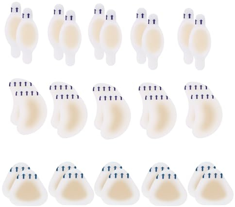 Culinavog Vesciche Piedi Set, 30 Pezzi Multiuso Impermeabile Invisibile Cerotti, Medicazione Adesiva Idrocolloidale, Multiuso Impermeabile Cerotti per Vesciche Kit per Tallone, Piede, Dito (3 Forme)