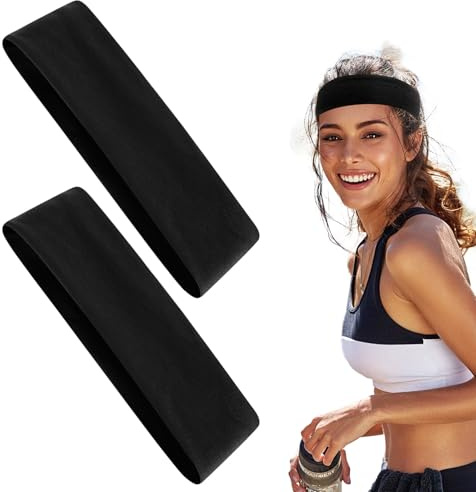 Stirnband Damen, Sport Yoga Fitness, Elastisches Haarband, Anti Rutsch, Weiches Schweißband, Atmungsaktiv, Leicht und Bequem, Unisex für Erwachsene, Damen und Herren, 6cm Breite