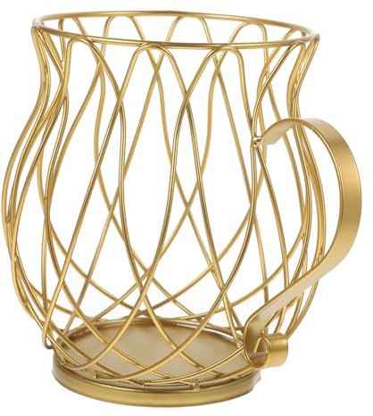 Alipis Organisateur de Rangement en Fer pour Capsules de Café et Snacks, Panier Multifonction D'oreilles de Chat, Robuste et Stable pour Bureaux et Cafés