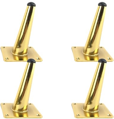 MJYDKBZ Möbelfüße Konisch Stütz, 4 Stück Möbelbeine Stütz Möbelfüsse Gold Tischfüße Eisen | Sprühfarbe Sofasfüße Höhe: 10-72cm Schrankfüße Couchtischbeine Sofas Tischbeine 12cm/4.7
