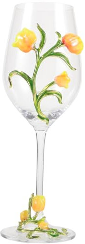 Cabilock Bicchiere da Vino Vetro con Design Fiore Coppa per Cocktail e Spumante per Feste e Matrimoni Goblet Multifunzionale per Bevande e Cocktail