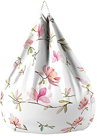 Fasbuy Sitzsack für Kinder Erwachsene 3D Blumen, Sitzsack Bezug Ohne Füllung, Flauschiger Sofabettbezug, für Indoor Outdoor Wohnzimmer Gaming Sofa Lounge (Chinesischer Stil 5,100x120cm)