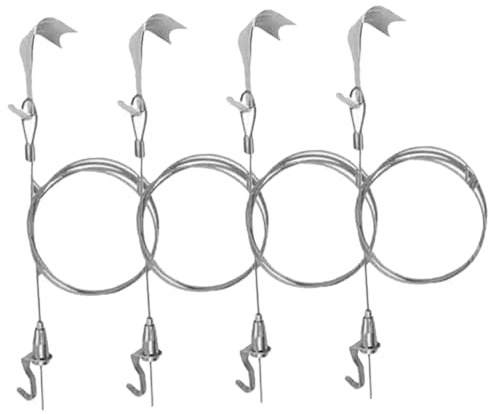 DIKACA 4 Sets Heavy Duty Adjustable Picture Hanging Cord with Wire Rope and Hooks DIY Photo Frame Hanger for Home Gallery Office Museum Display
