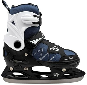 Cox Swain verstellbare Schlittschuhe Frosty, Eislaufschuhe für Kinder, Jugendliche und Erwachsene bis 100KG, vorgeschliffene Edelstahlkufe, Softboot, Blue/Black Gr. S (33-36)