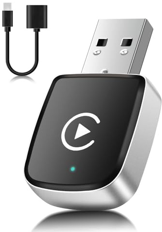Wireless Apple CarPlay Adapter für iPhone, Kabelloser CarPlay Dongle mit Bluetooth 5.3 & 5.8GHz WiFi, Plug & Play Auto Adapter für Fahrzeuge mit kabelgebundenem CarPlay, Automatische Verbindung