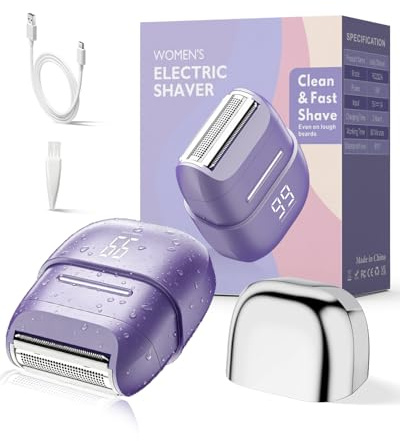 Elektrischer Rasierer Damen, Damenrasierer Elektrisch, Rasierer Damen Elektrisch Mit Doppelklingen, Wasserdicht IPX6, Ideal Für Beine Gesicht Bikinizone, Geschenk Für Frauen,lady Shaver