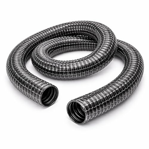 Absaugschlauch | PVC Staubsaugerschlauch schwarz | Saugschlauch | sehr flexibel & fadenverstärkt | für Gase, Stäube, Pulver & Fasern u.v.m. (38 mm (1 1/2) | 2 m)