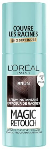 L’ORÉAL PARIS - Spray Instantané Correcteur de Racines & Cheveux Blancs - Hommes & Femmes - Magic Retouch - Brun - 75ml