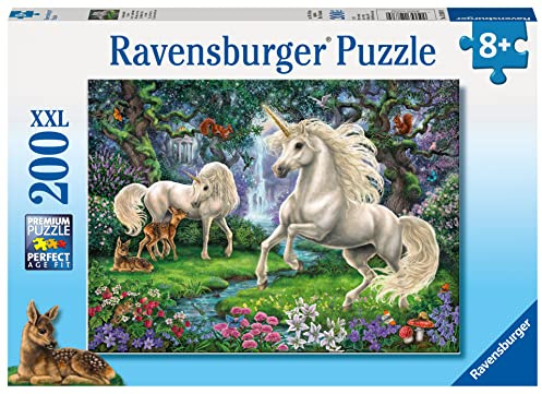 Ravensburger Puzzle Geheimnisvolle Einhörner - 200 XXL Teile Puzzle ab 8 | 200 XXL Teile Puzzle, Kinderpuzzle ab 8 Jahre, Ravensburger Qualität