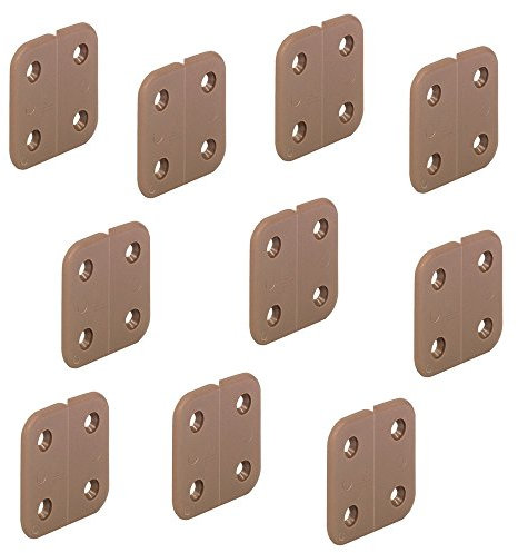 10-pc - GedoTec plastica -scharnier SENZA GIUNTO CERNIERA MOBILI 40 x 40 mm Barca & caravan-scharnier in widerstandsfähiges polipropilene qualità del marchio per loro zona living - 10 Stück - braun