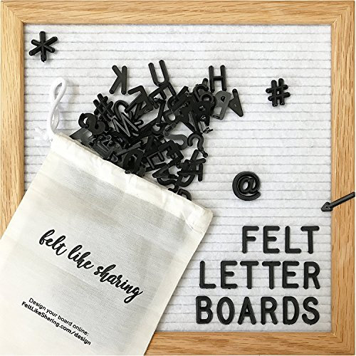 Felt Like Sharing Letter Board – White Felt (10”x10”) – Oak Frame