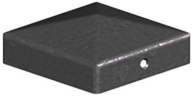 Pyramid Square Black Metal Fence Post Caps - 3 75mm Post Top (10x Post Tops)