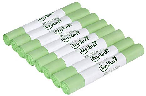 Mini 3L Compostable Caddy Bags - 200 liners - Kitchen Worktop Compost Food Waste Bin Liners for EN13432