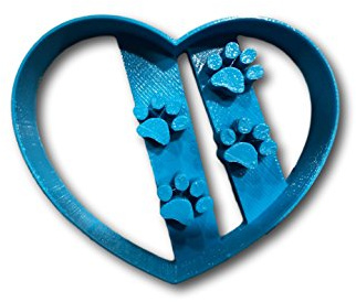 Cortador de galletas con forma de corazón con patas de perro