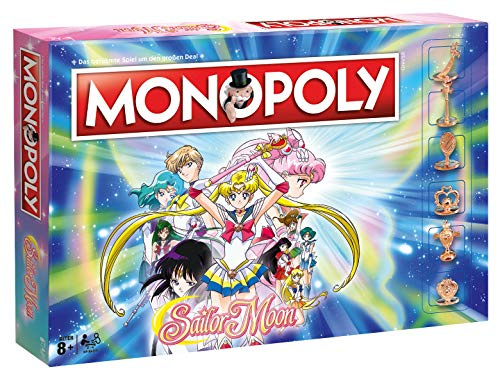 Winning Moves Monopoly Sailor Moon Edition - Monopoly Spiel für Fans - Familienspiele Strategie Brettspiele Sailor Moon - 2+ Spieler ab 8+ Jahren - Deutsch