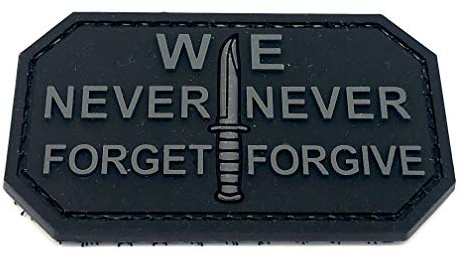 Patch Nation Never Forgive Forget PVC Airsoft Paintball Klett Moral Flicken