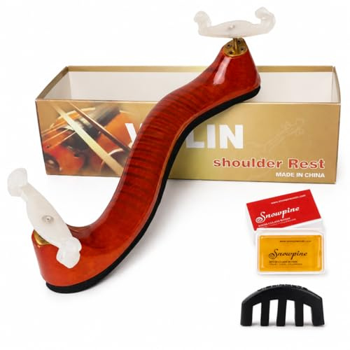 AMZZ Reposamanos para violín 4/4, madera de arce, cómoda almohadilla de espuma y pies ajustables en altura, se adapta a violines de 3/4 y 4/4, violas de 12 y 13 pulgadas para niños y adultos