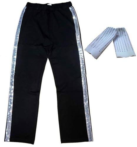 Personalize custom Unisex Adult Boys Girls Jazz Latin Salsa Pants Danceing Hip Hop Trouser (Black,S)