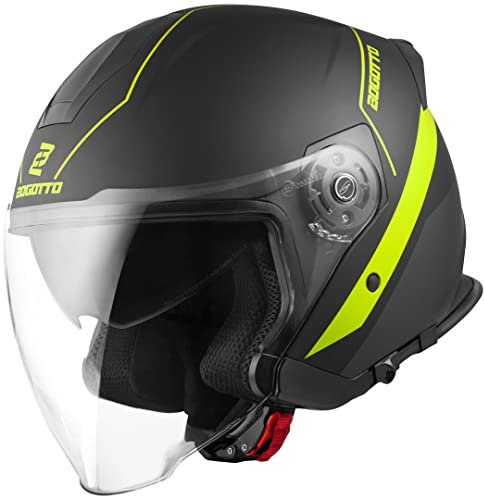 Bogotto V586 Detri Jethelm, schwarz matt/gelb, XL