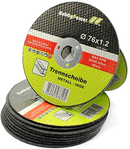 10 x Trennscheibe Flexscheibe für Metall Stahl Ø 76 mm Akku Winkelschleifer Neu