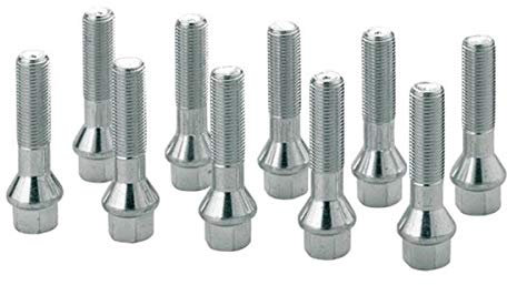 Kit 10 BULLONI Ruote per DISTANZIALI M12X1,25 Conici Lunghezza Filettatura 50 MM. Chiave da 17