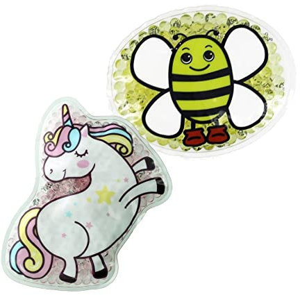 2 Kühlpads Einhorn Biene Wärmepad mehrfach Kompresse Kühlkissen Kinder wärmen kühlen