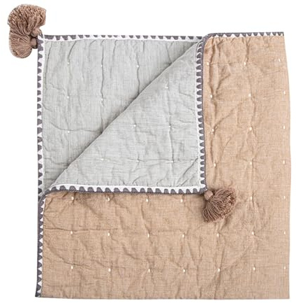 Crane Baby Coperta, 91,4 x 91,4 cm, morbida coperta trapuntata in cotone per bambini e ragazze, rame, stampa Ezra