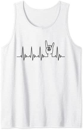 Pommesgabel Hand Herzschlag Design Heavy Metal Zeichen Tank Top