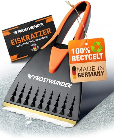 FROSTWUNDER [Das Original - Eiskratzer Messingklinge [Made in Germany] - 100% recycelter Eiskratzer Auto Messingklinge - Langlebiger Auto Eiskratzer - Messing Eiskratzer - Scheibenkratzer Auto Stabil