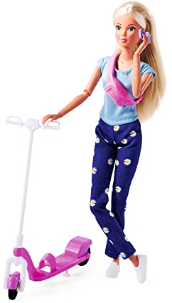 Simba 105733650 - Steffi LOVE Sparkcykel - Steffi med Sin Trendiga Sparkcykel med Mobilhållare, 29 cm, Från 3 år