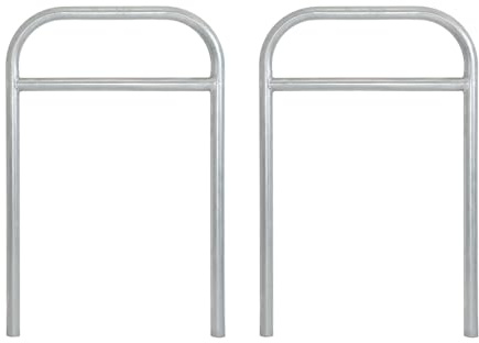 TRUTZHOLM 2x Fahrradanlehnbügel mit Mittelrohr 115 x 78 cm Stahl feuerverzinkt Ø 49 mm zum Einbetonieren Fahrradständer für 2 Fahrräder beidseitig nutzbarer Parker Diebstahlschutz für Fahrräder