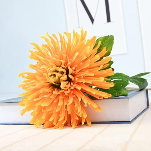 BHADANI Fiore Artificiale Grande Crisantemo Fiori Di Seta Artificiali Decorazioni Per La Tavola Della Stanza Di Casa Decorazione Della Festa Nuziale Della Sposa Fiori Finti-da zhua ju-orange
