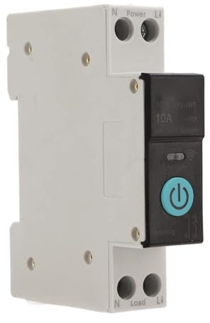 Disjoncteur sur Rail DIN, Interrupteur Connecté Commutateur Wi-Fi Intelligent Télécommande pour Téléphone Portable sans Fil 3 Modes de Synchronisation Commutateur (10A)