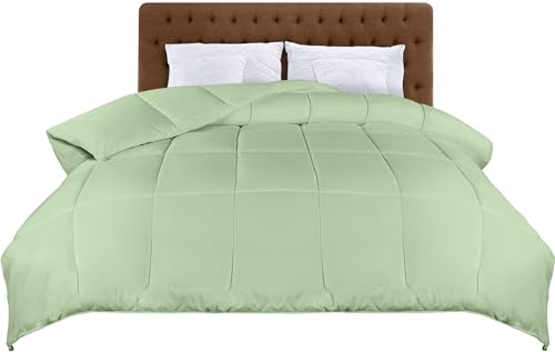 Utopia Bedding Edredón, Primavera/Verano Relleno Nórdico Cama 150/160, Edredon 200 gr/m² en 100% Microfibra (Verde Salvia, Cama 80-135 x 200 cm)