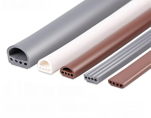 6 m/lot bande d'étanchéité en caoutchouc de silicone de type D/I for porte/fenêtre bande d'isolation acoustique ruban d'étanchéité auto-adhésif (Color : Gray, Size : 14mm x 12mm)