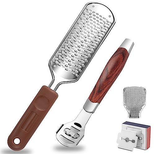Râpe à pied professionnelle, Lime à Pied, Coupe Cors, Kit Pédicure avec 10 Lames, Acier Inoxydable Set Lime pour pieds pour Enlever Les Callosités, Outil de Soin des Pieds,enlever la peau morte.