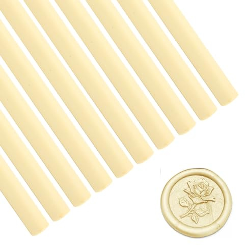 Tissting 10 Stück Klebepistole Siegelwachs Sticks 10cm x 7mm - Rauchfreie Heißsiegel Sticks für Hochzeitskarten und Grußkarten, 6 Farben, Ideal für Retro-Dekoration und Geschenkverpackungen