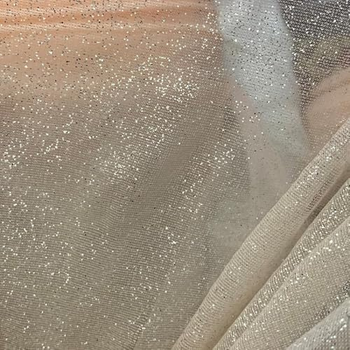 2m Glitzer Tüllstoff Deko-Stoff zum Nähen 180cm Breit Glitzer Tüllband Sparkly Pailletten Stoffe Netzstoff Glitzertüllstoff für Hochzeit Kleid Dekoration DIY Tisch Tutu Rock Party Deko - Gold