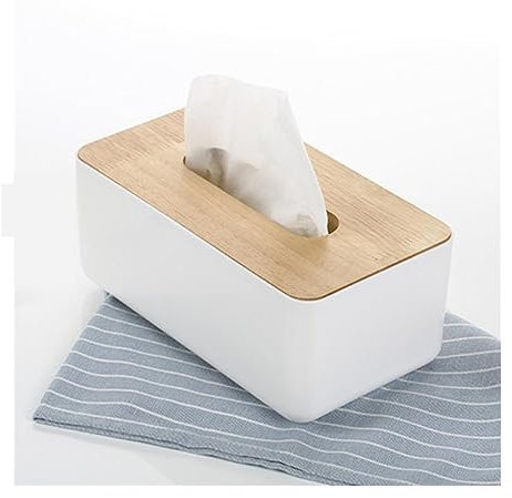 Kosmetiktücher Box Taschentuchbox mit Holzdeckel, Toilettenpapierbox, Holzserviettenhalter, Schlichter, stilvoller Seidenpapierspender for Zuhause für Esszimmer Badezimmer Schlafzimmer