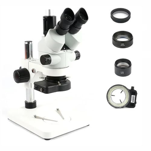 Mikroskop-Zubehör-Set, 3,5 x, 7 x, 45 x, 90 x, industrielles Simul-Focal-Trinokularmikroskop, Zoom-Stereomikroskop für Labor, Telefon, PCB-Reparatur, Löten, Mikroskop-Objektträger