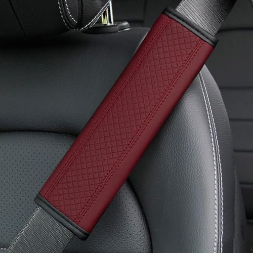 2 Stück Auto Sicherheitsgurt Gurtpolster für Cupra Ateca/Born/E-Racer/Formentor/Leon/TCR, Weicher Komfort rutschfest Atmungsaktiv Sicherheitsgurtbezug,E Red
