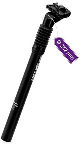 Zoom Bike Suspension Seatpost: 27.2 x 350 mm Shock Absorber Damper Bicycle Seat Post with Adjustable Clamp for E-Bike MTB BMX