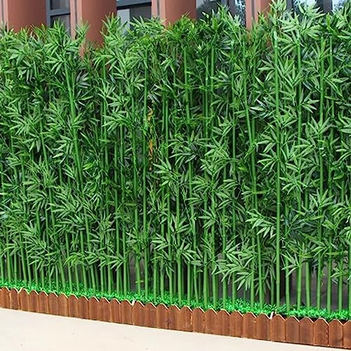 Sichtschutz aus künstlichem Bambusbaum, mit Holzsockel, für drinnen und draußen, UV-beständig, Wanddekoration, für Garten, Terrasse, Restaurant, Hotel, Flur (Farbe: 100 cm, 30)
