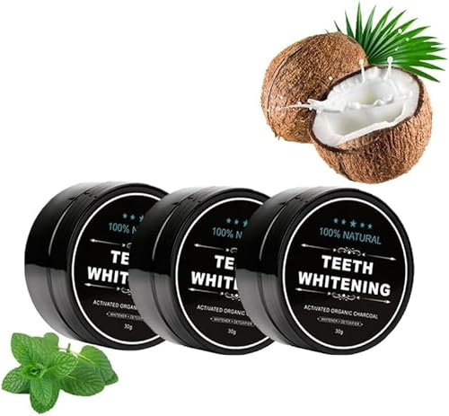 30 g di polvere di sbiancamento dei denti bianchi, polvere di cocco attiva, sbiancamento dei denti, pulizia dei denti bianchi, rimozione di macchie dentifrici, polvere attivata carbone attivo