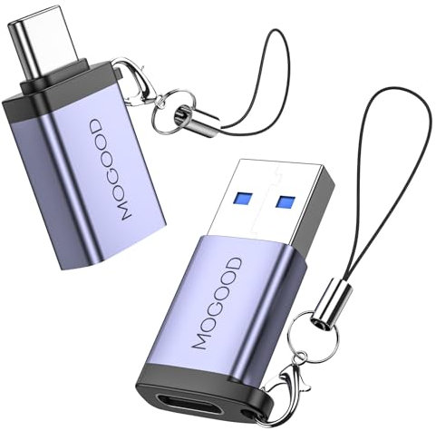 MOGOOD Adaptateur OTG USB C vers USB 3.0 2 Pack, Convertisseur USB C vers USB 5Gbps, Connecteur USB Thunderbolt 4 OTG, Adaptateur Tipo C pour MacBook Air, iPhone 16, Galaxy S24 etc